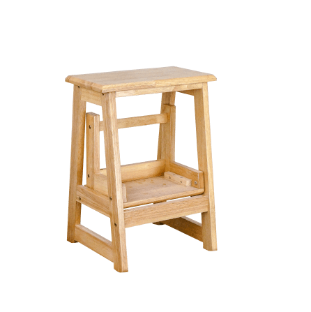 บันไดไม้ยางพารา 2 ขั้น Evergreen Furniture SLST-55  40x43x55ซม. สีไม้ธรรมชาติ_3